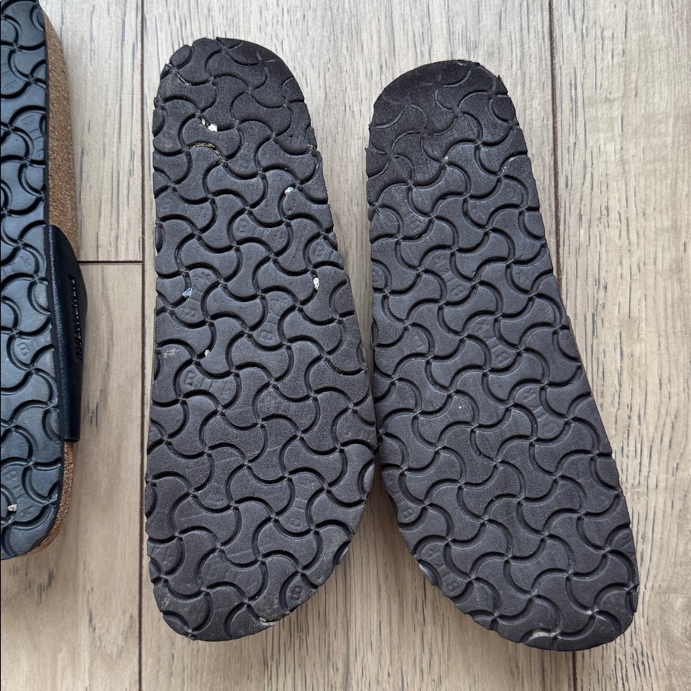 Birkenstock Madrid Sandals Lot 2 Pair EU 40 Brown Black Leather Slide Comfort - Picture 12 of 13